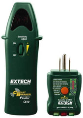 Extech - 110 to 125 VAC, 47 to 63 Hz, LED Display Circuit Breaker Finder - 9 Volt, Includes Battery, GFCI Transmitter, Receiver - Americas Industrial Supply