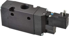 Parker - 3/8", 3-Way Body Ported Stacking Solenoid Valve - 120 VAC, 1.4 CV Rate, Air Return, 2.4" High x 5.29" Long - Americas Industrial Supply