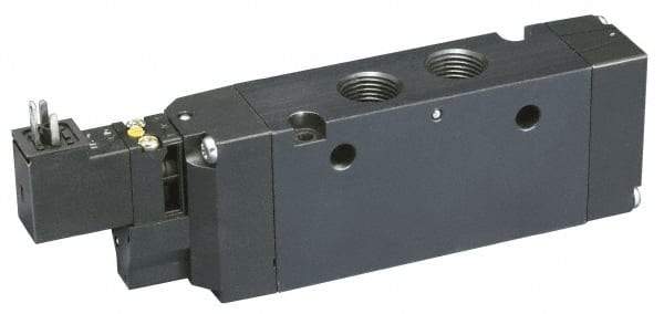 Parker - 4-Way Body Ported Stacking Solenoid Valve - 24 VDC, 7 CV Rate, Air Return, 9.13" Long - Americas Industrial Supply
