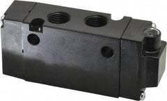 Parker - 3/8", 4-Way Body Ported Stacking Solenoid Valve - 1.4 CV Rate, Air Return, 1.89" High x 4.37" Long - Americas Industrial Supply