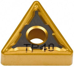 Seco - TNMG332 M5 Grade TP40 Carbide Turning Insert - TiC/TiCN/TiN Finish, 60° Triangle, 3/8" Inscr Circle, 3/16" Thick, 1/32" Corner Radius - Americas Industrial Supply