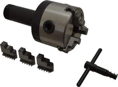 Interstate - 3 Jaws, 3" Diam, Self Centering Manual Lathe Chuck - 5C Mount Spindle, 0.765" Through Hole Diam, Cast Iron - Americas Industrial Supply