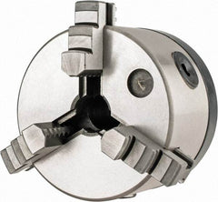 Interstate - 3 Jaws, 4" Diam, Self Centering Manual Lathe Chuck - 5C Mount Spindle, 0.765" Through Hole Diam, Cast Iron - Americas Industrial Supply