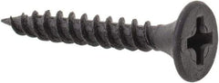 Value Collection - #6, 1" OAL, Phillips Drive Bugle Head, Steel Drywall Screws - Black Phosphate Finish, Grade 1018 - Americas Industrial Supply