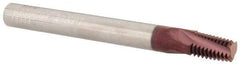 Iscar - NPT, 1/4" Cutting Diam, 3 Flute, Solid Carbide Helical Flute Thread Mill - External Thread, 0.4" LOC, 2-1/2" OAL, 1/4" Shank Diam - Americas Industrial Supply