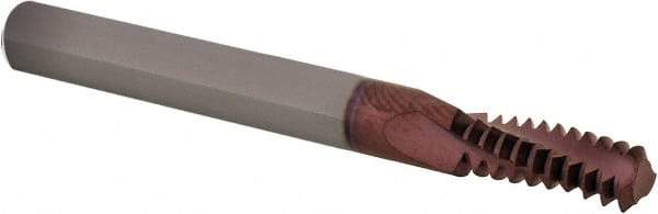 Iscar - UN, 0.24" Cutting Diam, 3 Flute, Solid Carbide Helical Flute Thread Mill - External Thread, 0.7" LOC, 2-1/2" OAL, 1/4" Shank Diam - Americas Industrial Supply