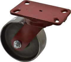 Hamilton - 6" Diam x 2" Wide x 7-3/4" OAH Top Plate Mount Swivel Caster - Forged Steel, 2,000 Lb Capacity, Roller Bearing, 4-1/2 x 6-1/2" Plate - Americas Industrial Supply