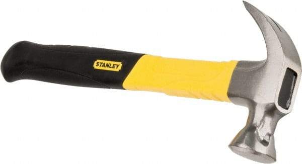 Stanley - 1 Lb Head, Curved Claw Nail Hammer - 13" OAL, Carbon Steel Head, Graphite Handle with Grip - Americas Industrial Supply