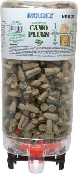 Moldex - One Touch Disposable Non-Refillable Earplug Dispenser with 33 dB Earplugs - Camouflage Earplugs, 500 Pairs, Includes Mounting Hardware - Americas Industrial Supply