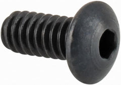 Camcar - #2-56 UNC Hex Socket Drive, Button Screw - Alloy Steel, Black Oxide Finish, Fully Threaded, 3/16" Length Under Head - Americas Industrial Supply