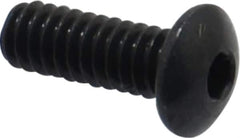 Camcar - #2-56 UNC Hex Socket Drive, Button Screw - Alloy Steel, Black Oxide Finish, Fully Threaded, 1/4" Length Under Head - Americas Industrial Supply