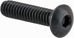 Camcar - #2-56 UNC Hex Socket Drive, Button Screw - Alloy Steel, Black Oxide Finish, Fully Threaded, 3/8" Length Under Head - Americas Industrial Supply