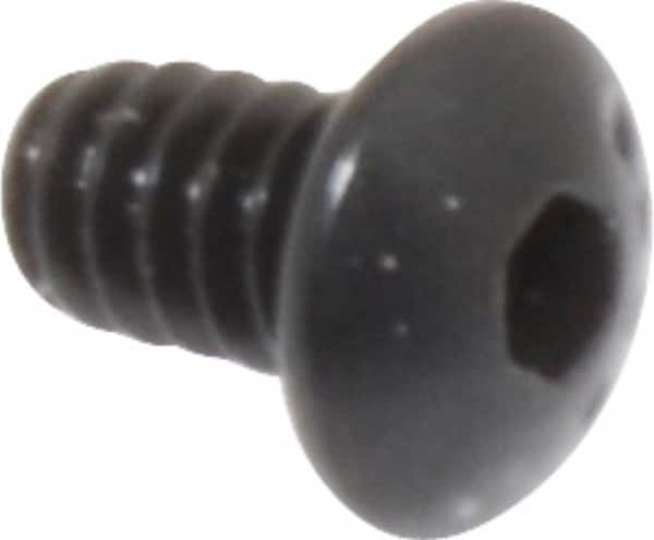 Camcar - #4-40 UNC Hex Socket Drive, Button Screw - Alloy Steel, Black Oxide Finish, Fully Threaded, 3/16" Length Under Head - Americas Industrial Supply