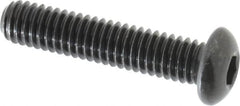 Made in USA - 5/16-18 UNC Hex Socket Drive, Button Screw - Alloy Steel, Black Oxide Finish, Fully Threaded, 1-1/2" Length Under Head - Americas Industrial Supply