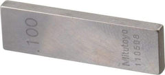 Mitutoyo - 0.1" Rectangular Steel Gage Block - Accuracy Grade 0, Includes Certificate of Inspection - Americas Industrial Supply