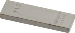 Mitutoyo - 0.117" Rectangular Steel Gage Block - Accuracy Grade 0, Includes Certificate of Inspection - Americas Industrial Supply