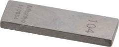 Mitutoyo - 0.104" Rectangular Steel Gage Block - Accuracy Grade 0, Includes Certificate of Inspection - Americas Industrial Supply