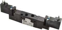 Parker - 4-Way Body Ported Stacking Solenoid Valve - 120 VAC, 0.6 CV Rate, 6.44" Long - Americas Industrial Supply