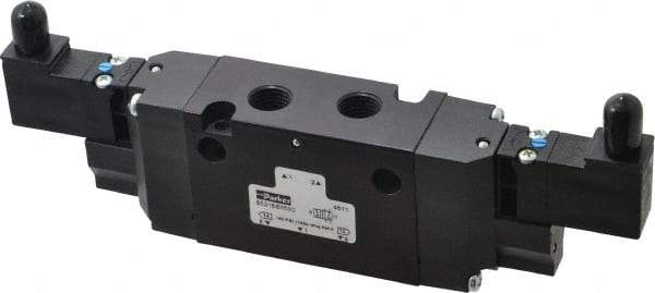 Parker - 4-Way Body Ported Stacking Solenoid Valve - 120 VAC, 1.4 CV Rate, 7.51" Long - Americas Industrial Supply
