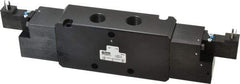Parker - 4-Way Body Ported Stacking Solenoid Valve - 120 VAC, 5.7 CV Rate, 11.29" Long - Americas Industrial Supply