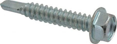 Value Collection - #14, Hex Washer Head, Hex Drive, 1-1/2" Length Under Head, #3 Point, Self Drilling Screw - Grade 2 Steel, Zinc-Plated Finish - Americas Industrial Supply