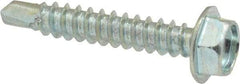 Value Collection - #8, Hex Washer Head, Hex Drive, 1" Length Under Head, #2 Point, Self Drilling Screw - Grade 2 Steel, Zinc-Plated Finish - Americas Industrial Supply