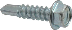 Value Collection - #12, Hex Washer Head, Hex Drive, 3/4" Length Under Head, #3 Point, Self Drilling Screw - Grade 2 Steel, Zinc-Plated Finish - Americas Industrial Supply