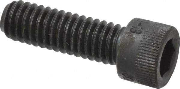 Made in USA - 5/16-18 UNC Hex Socket Drive, Socket Cap Screw - Alloy Steel, Black Oxide Finish, Fully Threaded, 1" Length Under Head - Americas Industrial Supply