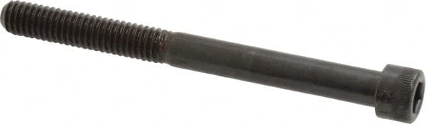 Made in USA - 5/16-18 UNC Hex Socket Drive, Socket Cap Screw - Alloy Steel, Black Oxide Finish, Partially Threaded, 3-1/2" Length Under Head - Americas Industrial Supply