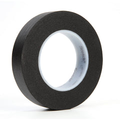 3M - Film Tape; Material Type: Crepe Paper ; Thickness (mil): 7.0000 ; Color: Black ; Adhesive Material: Natural Rubber ; Width (Inch): 1 ; Length (Feet): 180.000 - Exact Industrial Supply