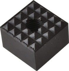 Fairlane - 1/2" Square, 10-32 Thread, 3/8" High, Extra Fine Tooth Grade, Diamond Serration, High Speed Steel, Square Positioning Gripper - 0.03 x 45A° Chamfer, Black Oxide Finish - Americas Industrial Supply