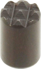 Fairlane - 8-32 Thread, 1/4" Diam, 3/8" High, Threaded, Extra Fine Tooth Grade Diamond Serration Tooth Pattern, High Speed Steel, Round Positioning Gripper - Black Oxide Coated - Americas Industrial Supply