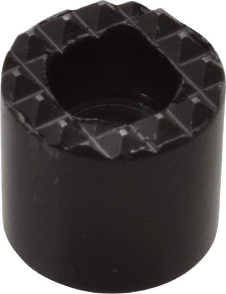 Fairlane - 1/2" Diam, 1/2" High, No. 8 C Bore SHCS, Counterbored, Extra Fine Tooth Grade Diamond Serration Tooth Pattern, High Speed Steel, Round Positioning Gripper - Black Oxide Coated - Americas Industrial Supply