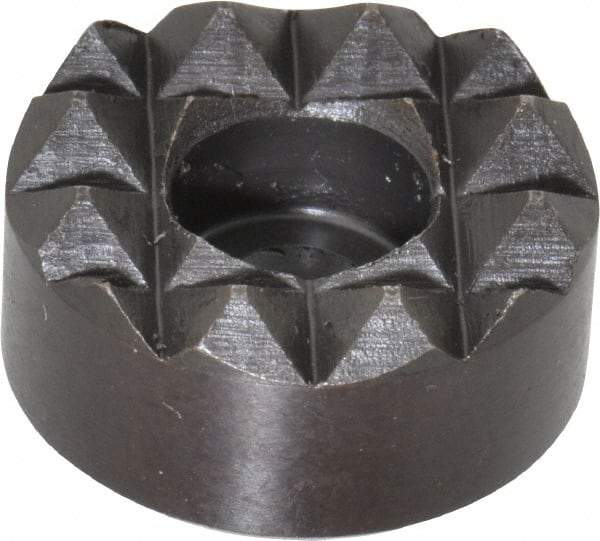 Fairlane - 3/4" Diam, 3/8" High, No. 10 C Bore SHCS, Counterbored, Coarse Tooth Grade Diamond Serration Tooth Pattern, High Speed Steel, Round Positioning Gripper - Black Oxide Coated - Americas Industrial Supply