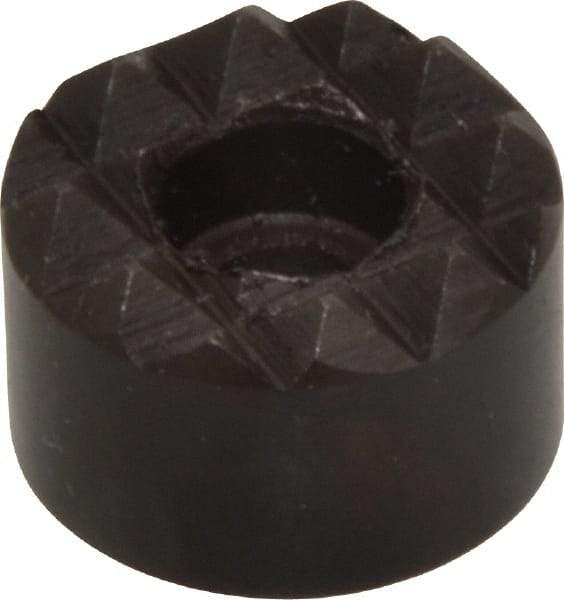 Fairlane - 3/4" Diam, 1/2" High, No. 10 C Bore SHCS, Counterbored, Coarse Tooth Grade Diamond Serration Tooth Pattern, High Speed Steel, Round Positioning Gripper - Black Oxide Coated - Americas Industrial Supply