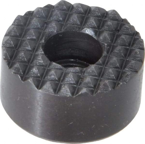 Fairlane - 1" Diam, 1/2" High, 1/4 C Bore SHCS, Counterbored, Fine Tooth Grade Diamond Serration Tooth Pattern, High Speed Steel, Round Positioning Gripper - Black Oxide Coated - Americas Industrial Supply