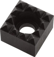 Fairlane - 1/2" Square, 3/8" High, #10 C Bore SHCS Size, Fine Tooth Grade, Diamond Serration, High Speed Steel, Square Positioning Gripper - 0.03 x 45A° Chamfer, 1/4" Counterbore Depth, Black Oxide Finish - Americas Industrial Supply