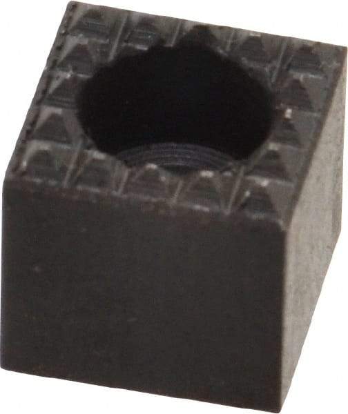 Fairlane - 1/2" Square, 1/2" High, #10 C Bore SHCS Size, Extra Fine Tooth Grade, Diamond Serration, High Speed Steel, Square Positioning Gripper - 0.03 x 45A° Chamfer, 1/4" Counterbore Depth, Black Oxide Finish - Americas Industrial Supply