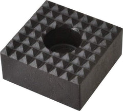 Fairlane - 1" Square, 1/2" High, 1/4 C Bore SHCS Size, Fine Tooth Grade, Diamond Serration, High Speed Steel, Square Positioning Gripper - 0.03 x 45A° Chamfer, 5/16" Counterbore Depth, Black Oxide Finish - Americas Industrial Supply