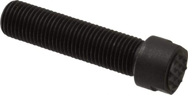 Fairlane - Serrated Tooth, 3/8-24, 1/8" Internal Hex, 1-1/2" Shank Length, 1-1/2" Thread Length, Black Oxide Finish, Round Head, Adjustable Positioning Gripper - 3/8" Pad Diam, 1/2" Hex, 0.15" Head Height, Extra Fine Tooth Grade - Americas Industrial Supply