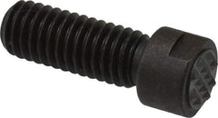 Fairlane - Serrated Tooth, 3/8-16, 1/8" Internal Hex, 1" Shank Length, 1" Thread Length, Black Oxide Finish, Round Head, Adjustable Positioning Gripper - 3/8" Pad Diam, 1/2" Hex, 0.15" Head Height, Extra Fine Tooth Grade - Americas Industrial Supply