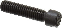 Fairlane - Serrated Tooth, 3/8-16, 1/8" Internal Hex, 1-1/2" Shank Length, 1-1/2" Thread Length, Black Oxide Finish, Round Head, Adjustable Positioning Gripper - 3/8" Pad Diam, 1/2" Hex, 0.15" Head Height, Extra Fine Tooth Grade - Americas Industrial Supply