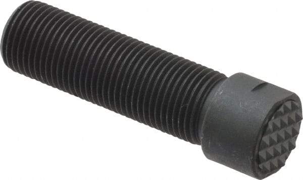 Fairlane - Serrated Tooth, 5/8-18, 1/4" Internal Hex, 2" Shank Length, 2" Thread Length, Black Oxide Finish, Round Head, Adjustable Positioning Gripper - 5/8" Pad Diam, 3/4" Hex, 1/4" Head Height, Fine Tooth Grade - Americas Industrial Supply