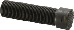 Fairlane - Serrated Tooth, 3/4-16, 5/16" Internal Hex, 2-1/2" Shank Length, 2-1/2" Thread Length, Black Oxide Finish, Round Head, Adjustable Positioning Gripper - 3/4" Pad Diam, 7/8" Hex, 1/4" Head Height, Extra Fine Tooth Grade - Americas Industrial Supply