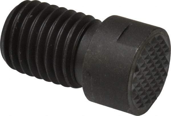 Fairlane - Serrated Tooth, 3/4-10, 5/16" Internal Hex, 1" Shank Length, 1" Thread Length, Black Oxide Finish, Round Head, Adjustable Positioning Gripper - 3/4" Pad Diam, 7/8" Hex, 1/4" Head Height, Extra Fine Tooth Grade - Americas Industrial Supply