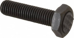 Fairlane - Serrated Tooth, 1/4-28, 1" Shank Length, 7/8" Thread Length, Black Oxide Finish, Hex Head, Adjustable Positioning Gripper - 5/16" Pad Diam, 7/16" Hex, 13/64" Head Height, Extra Fine Tooth Grade - Americas Industrial Supply