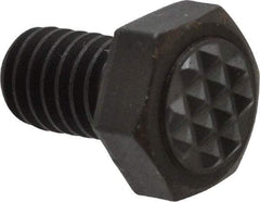 Fairlane - Serrated Tooth, 5/16-18, 1/2" Shank Length, 1/2" Thread Length, Black Oxide Finish, Hex Head, Adjustable Positioning Gripper - 3/8" Pad Diam, 1/2" Hex, 1/4" Head Height, Extra Fine Tooth Grade - Americas Industrial Supply