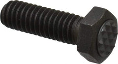 Fairlane - Serrated Tooth, 5/16-18, 1" Shank Length, 1" Thread Length, Black Oxide Finish, Hex Head, Adjustable Positioning Gripper - 3/8" Pad Diam, 1/2" Hex, 1/4" Head Height, Extra Fine Tooth Grade - Americas Industrial Supply