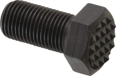 Fairlane - Serrated Tooth, 1/2-20, 1" Shank Length, 1" Thread Length, Black Oxide Finish, Hex Head, Adjustable Positioning Gripper - 5/8" Pad Diam, 3/4" Hex, 23/64" Head Height, Fine Tooth Grade - Americas Industrial Supply