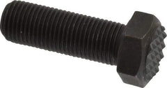 Fairlane - Serrated Tooth, 1/2-20, 1-1/2" Shank Length, 1-1/2" Thread Length, Black Oxide Finish, Hex Head, Adjustable Positioning Gripper - 5/8" Pad Diam, 3/4" Hex, 23/64" Head Height, Fine Tooth Grade - Americas Industrial Supply